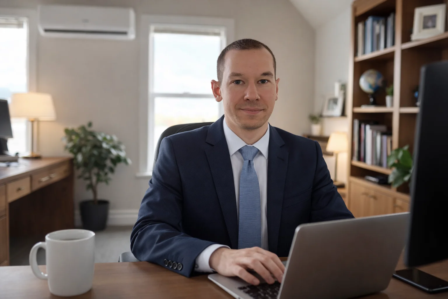 John Traugott, founder of RankFrost, working at his desk in Grand Junction Colorado